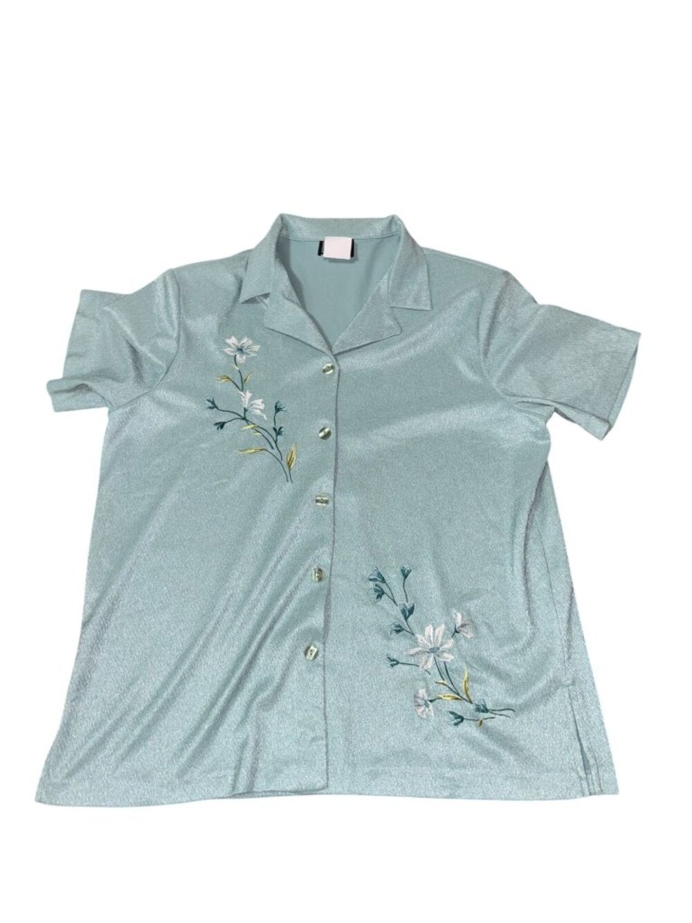 Southern Lady Large  Dress with Over Blouse Teal Floral - Picture 6 of 9